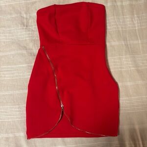 Superdown Strapless Red Mini Dress